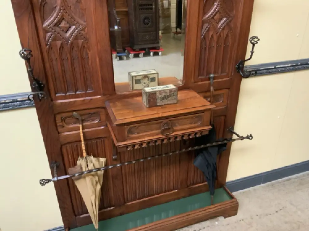 Antik - Gaderobe mit Schub, Kleiderständer - Neogotik - Lieferung möglich! 16