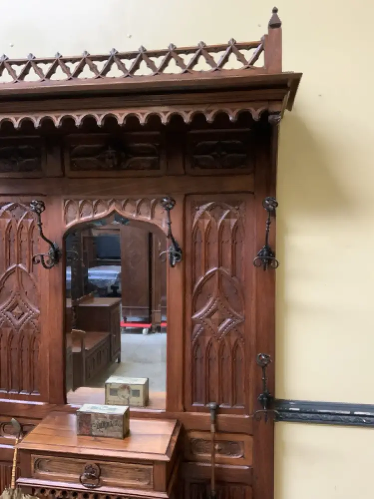 Antik - Gaderobe mit Schub, Kleiderständer - Neogotik - Lieferung möglich! 18