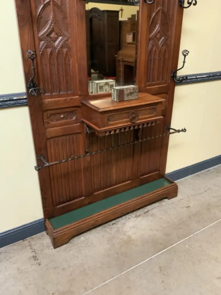 Antik - Gaderobe mit Schub, Kleiderständer - Neogotik - Lieferung möglich! 22