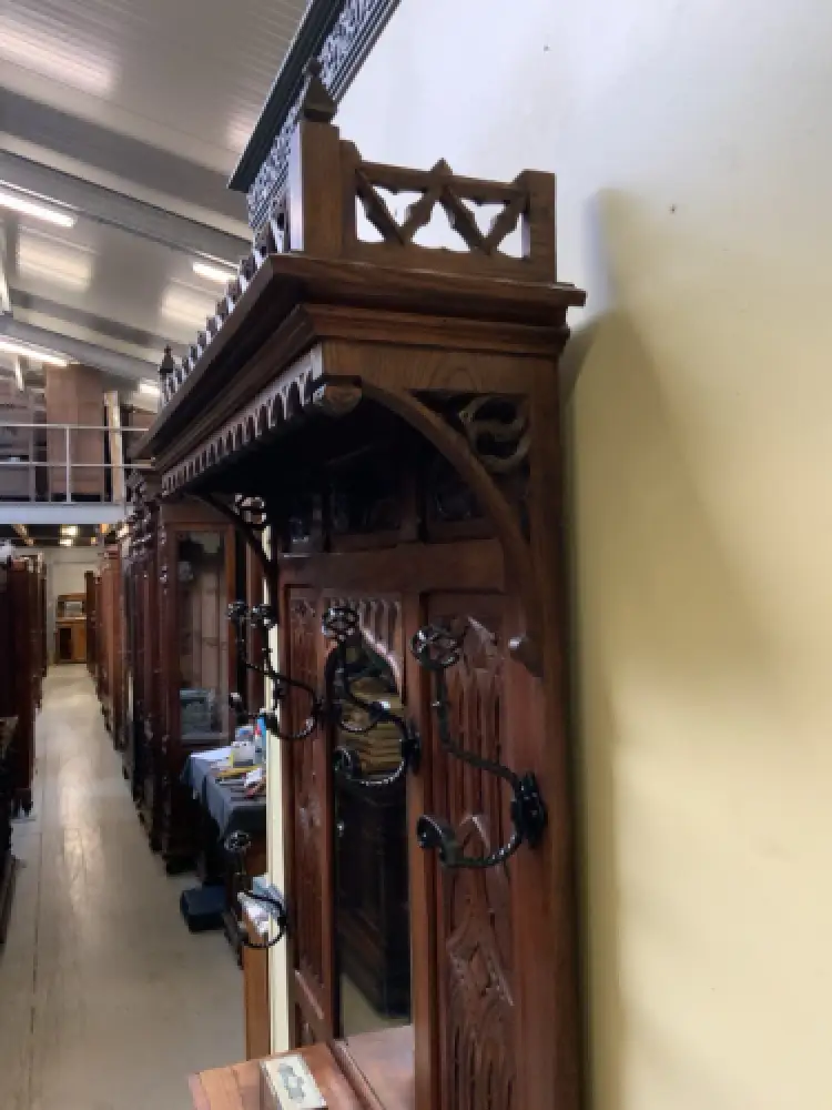 Antik - Gaderobe mit Schub, Kleiderständer - Neogotik - Lieferung möglich! 6