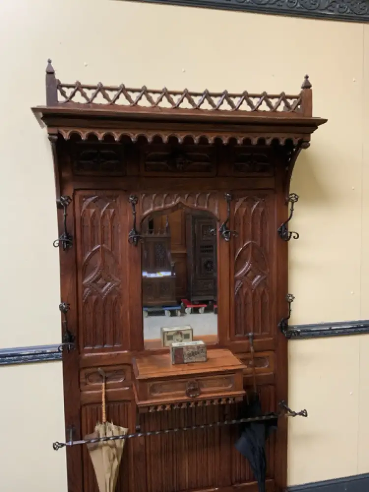 Antik - Gaderobe mit Schub, Kleiderständer - Neogotik - Lieferung möglich! 7