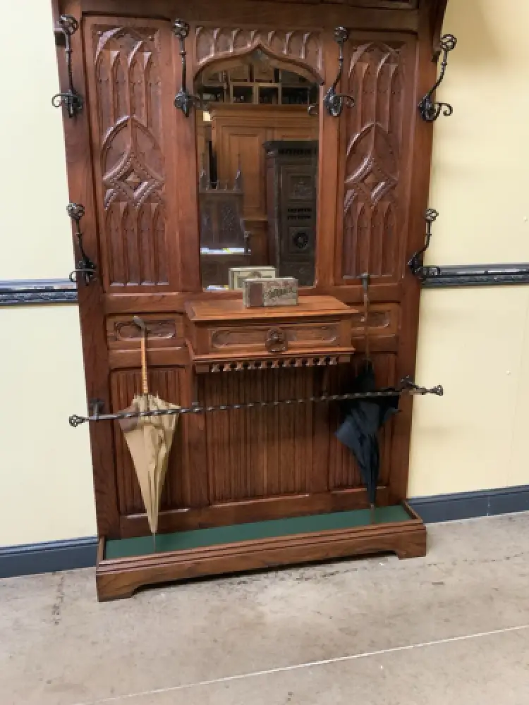 Antik - Gaderobe mit Schub, Kleiderständer - Neogotik - Lieferung möglich! 8