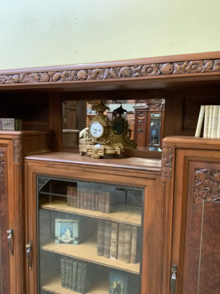 Antik - Bücherschrank, Vitrine, Nußbaum, - Art Deco -  Lieferung möglich! 12