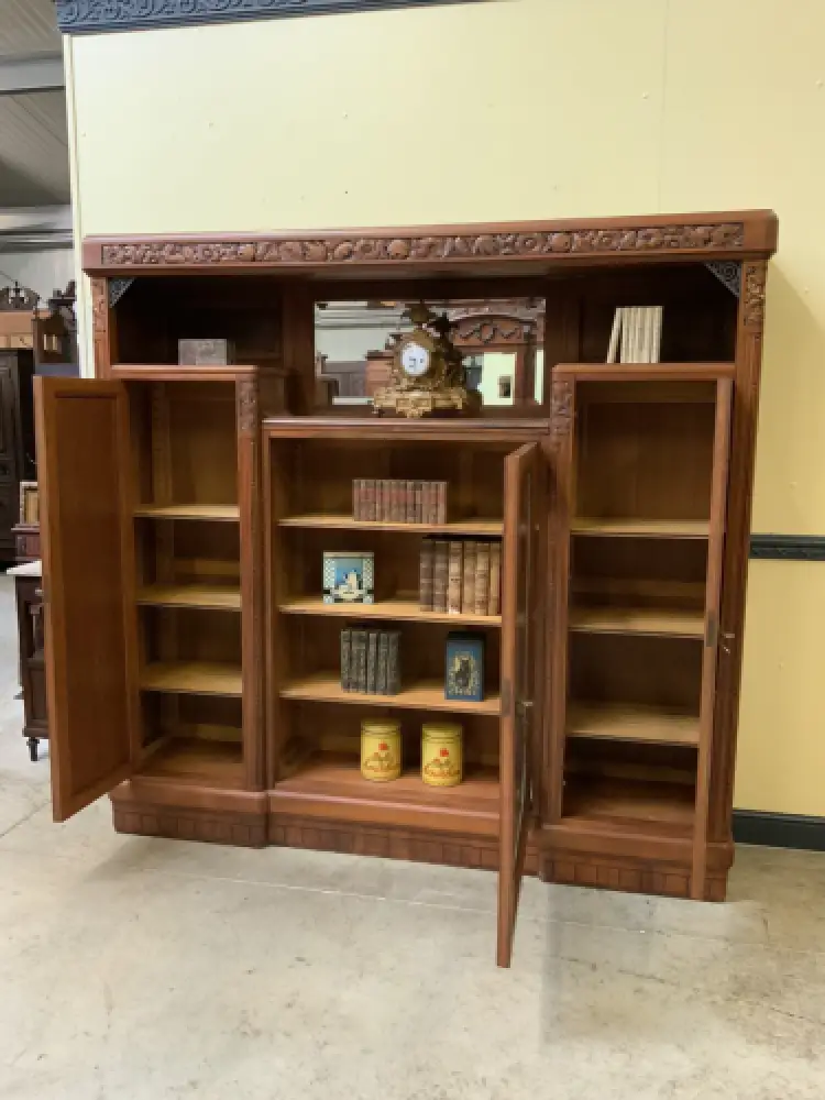 Antik - Bücherschrank, Vitrine, Nußbaum, - Art Deco -  Lieferung möglich! 21