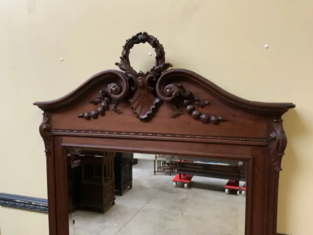 Antik -Imposanter Nußbaum Spiegel - Jugendstil -  Lieferung möglich! 8