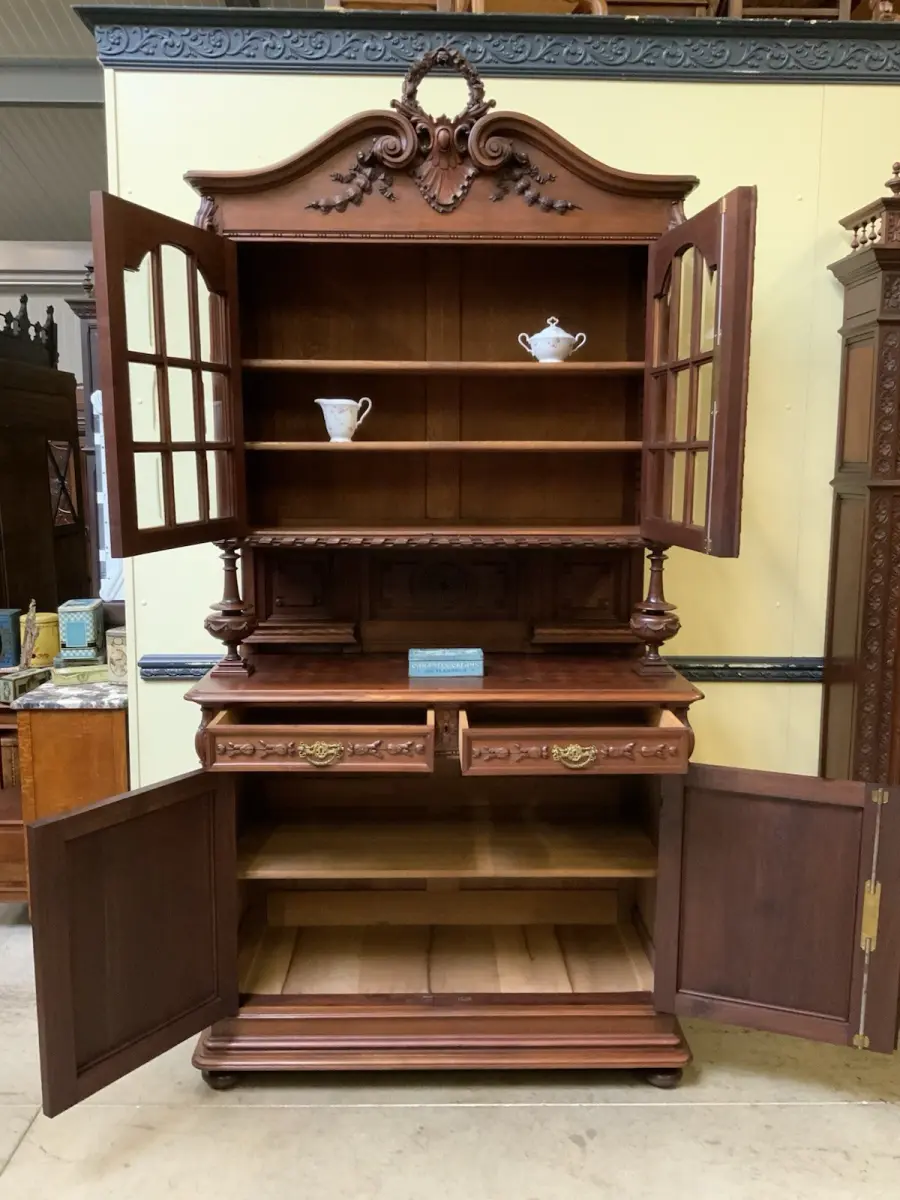 Antik - Imposantes Buffet, Kredenz, Vitrine, - Jugendstil - Lieferung möglich! 21