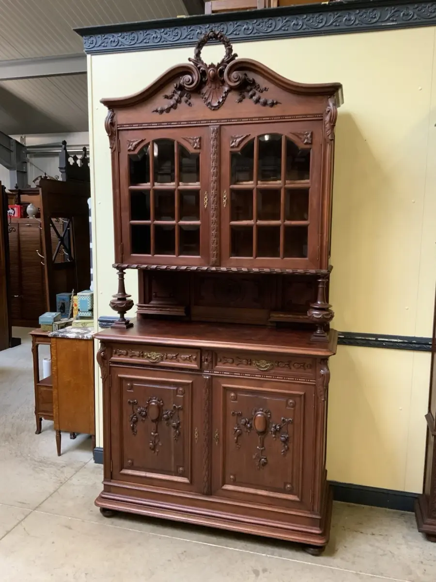 Antik - Imposantes Buffet, Kredenz, Vitrine, - Jugendstil - Lieferung möglich! 22