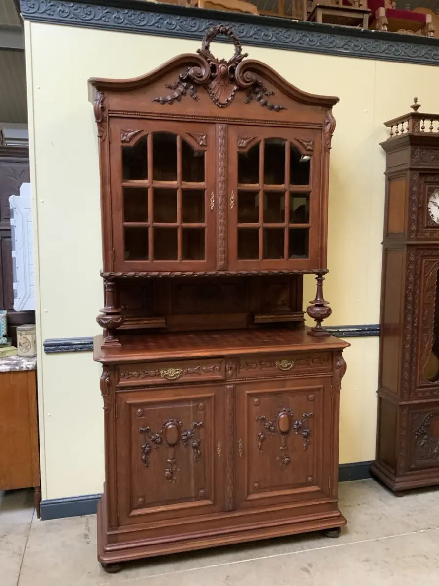 Antik - Imposantes Buffet, Kredenz, Vitrine, - Jugendstil - Lieferung möglich! 23