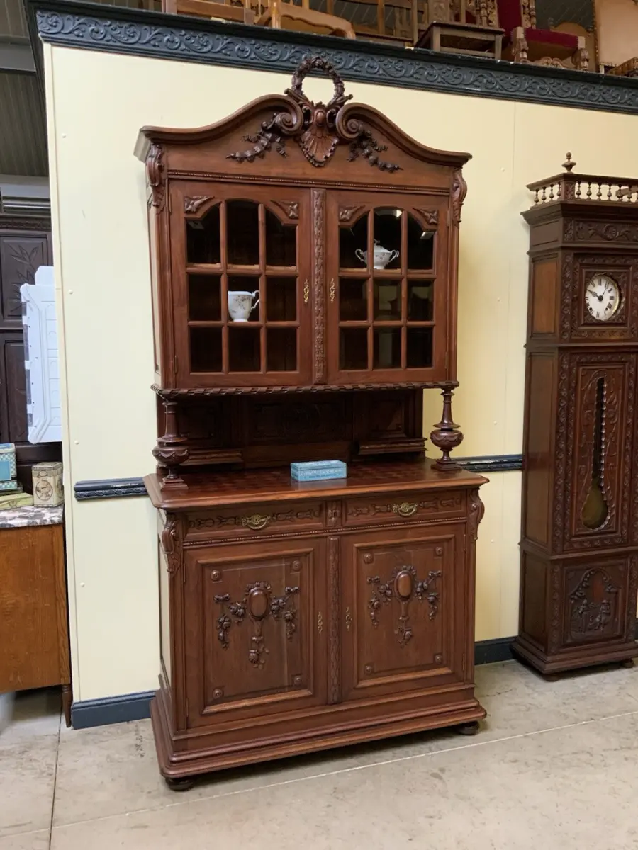 Antik - Imposantes Buffet, Kredenz, Vitrine, - Jugendstil - Lieferung möglich! 3