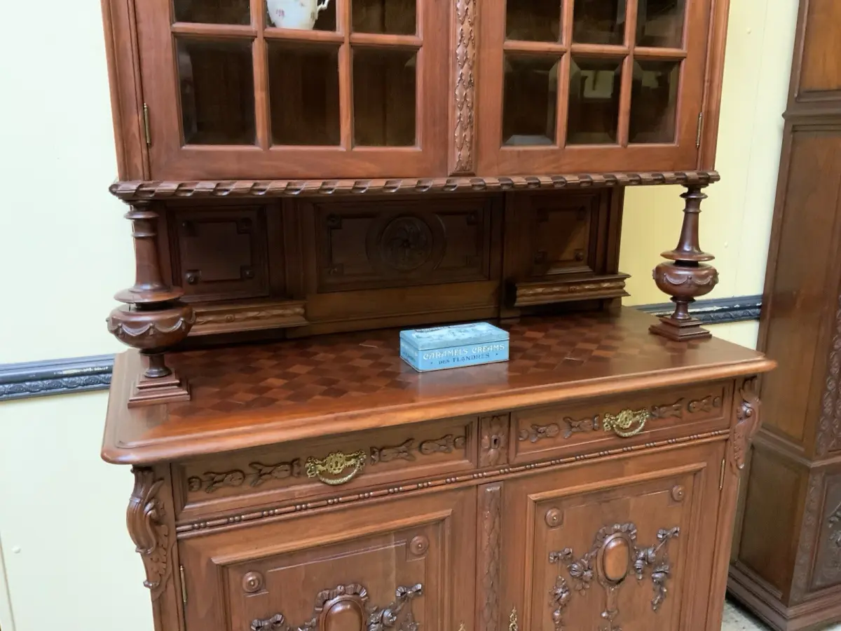 Antik - Imposantes Buffet, Kredenz, Vitrine, - Jugendstil - Lieferung möglich! 8