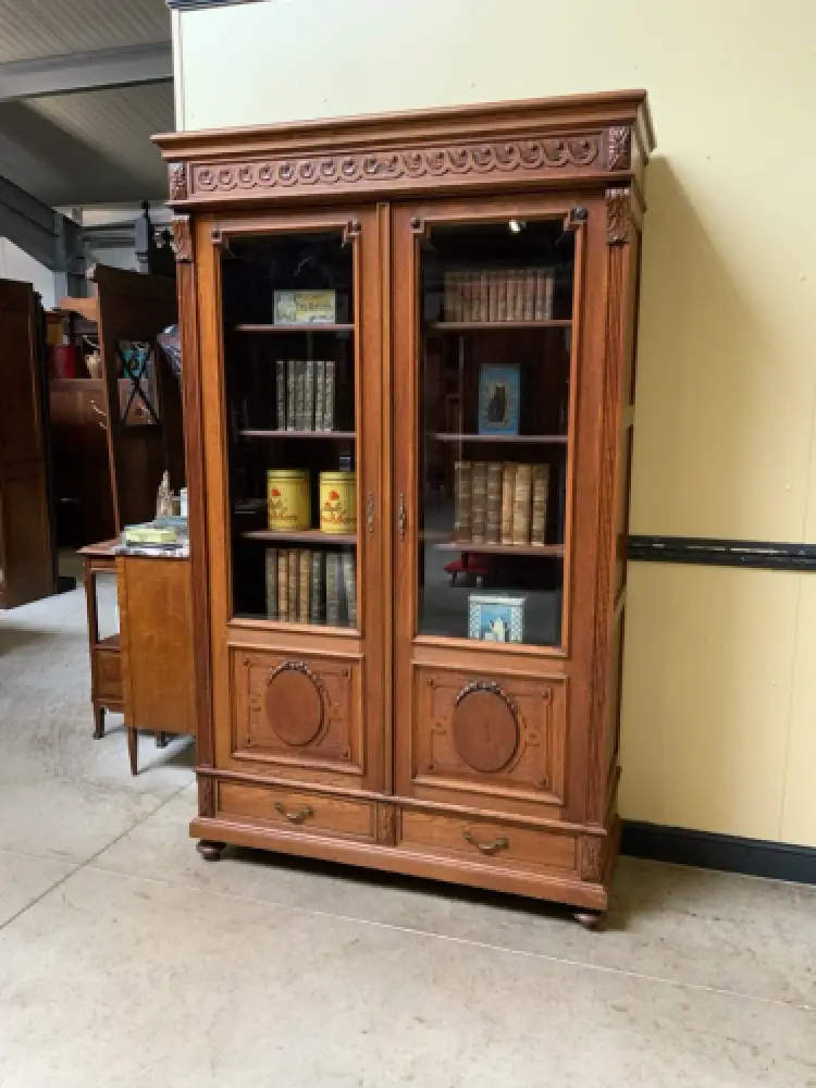 Antiker sensationeller Jugendstil Bücherschrank, Vitrine - Lieferung möglich! 0