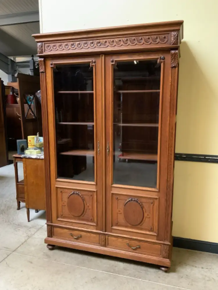 Antiker sensationeller Jugendstil Bücherschrank, Vitrine - Lieferung möglich! 15