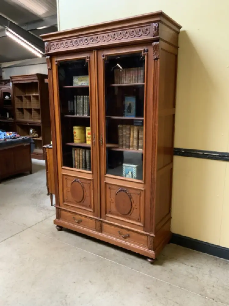 Antiker sensationeller Jugendstil Bücherschrank, Vitrine - Lieferung möglich! 3