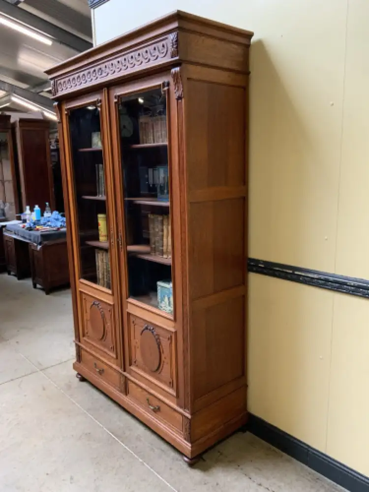 Antiker sensationeller Jugendstil Bücherschrank, Vitrine - Lieferung möglich! 4