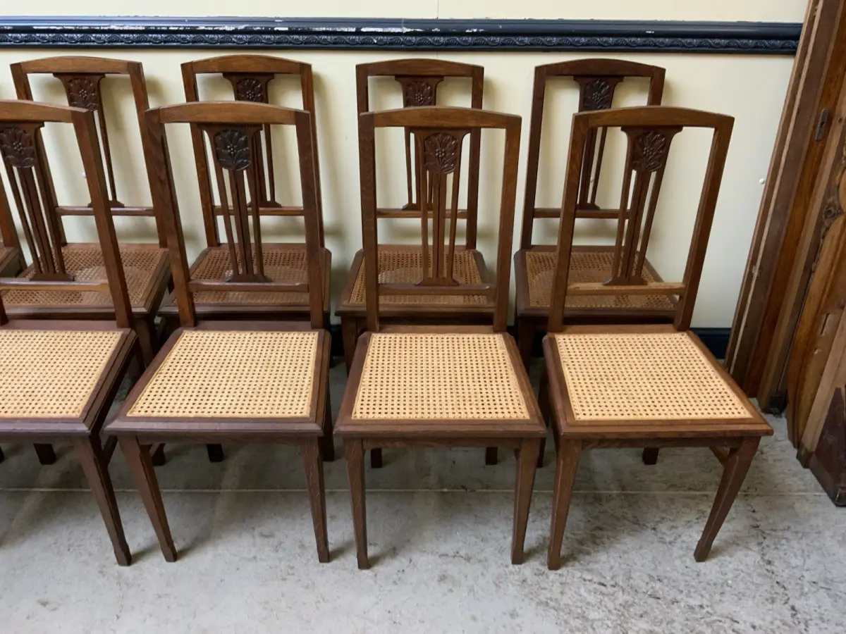 12 antike Jugendstil Stühle - Lieferung möglich! 14