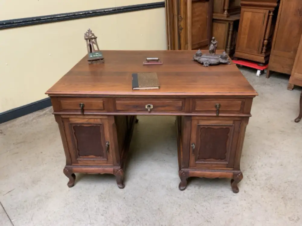 Antik - Doppelseitiger Schreibtisch mit 2 Armstühle - Lieferung möglich! 2