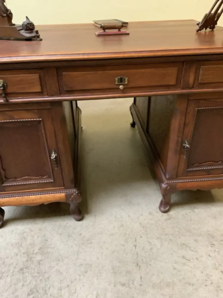 Antik - Doppelseitiger Schreibtisch mit 2 Armstühle - Lieferung möglich! 21