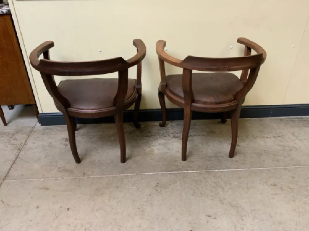 Antik - Doppelseitiger Schreibtisch mit 2 Armstühle - Lieferung möglich! 23