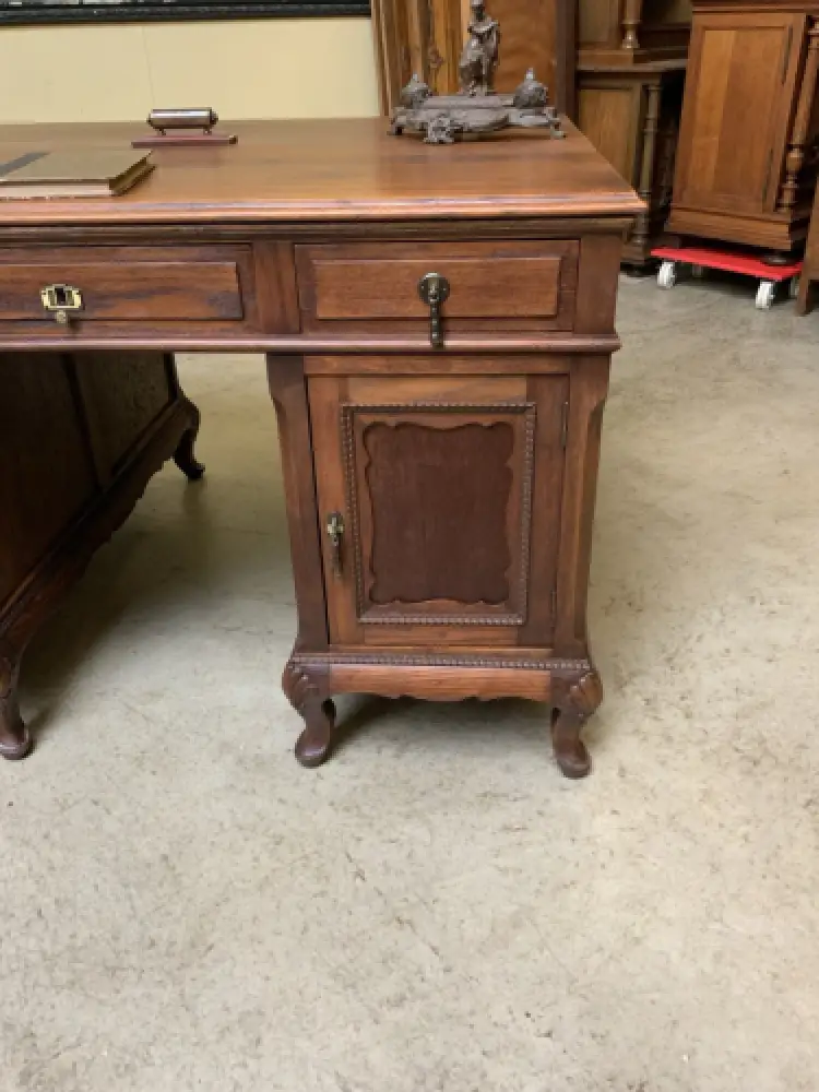 Antik - Doppelseitiger Schreibtisch mit 2 Armstühle - Lieferung möglich! 8