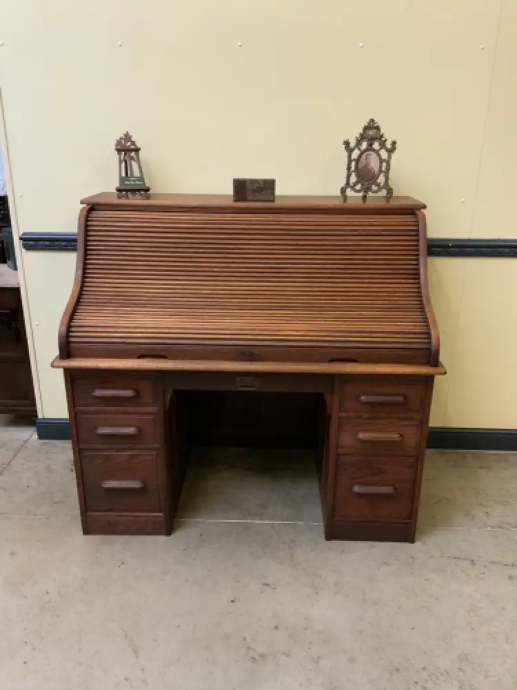 Antik - Imposanter Jugendstil Rolladen Schreibtisch - Lieferung möglich! 0