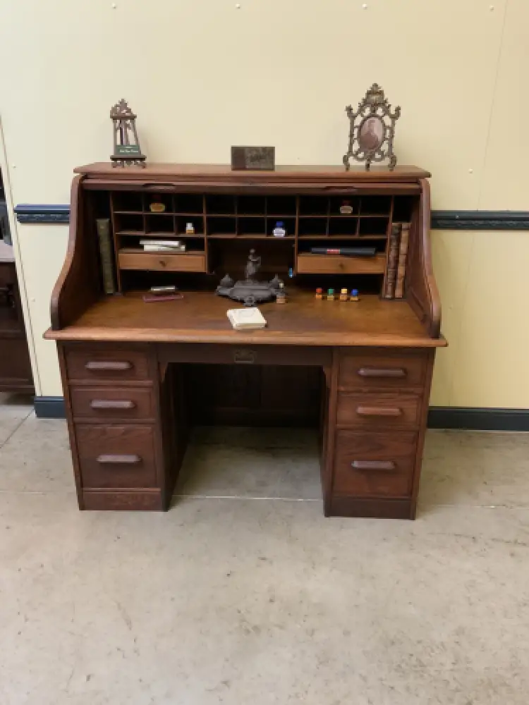 Antik - Imposanter Jugendstil Rolladen Schreibtisch - Lieferung möglich! 14