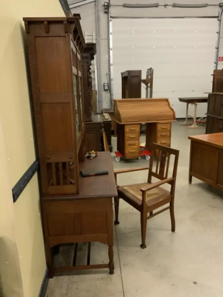 Antiker Jugendstil Schreibtisch, Buntglas, Art Nouveau -  Lieferung möglich! 10