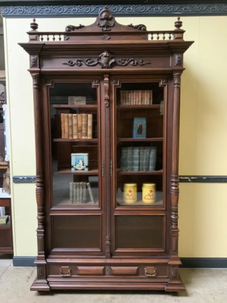 Antiker Jugendstil Geschirrschrank, Vitrine, Bücherschrank - Lieferung möglich! 1