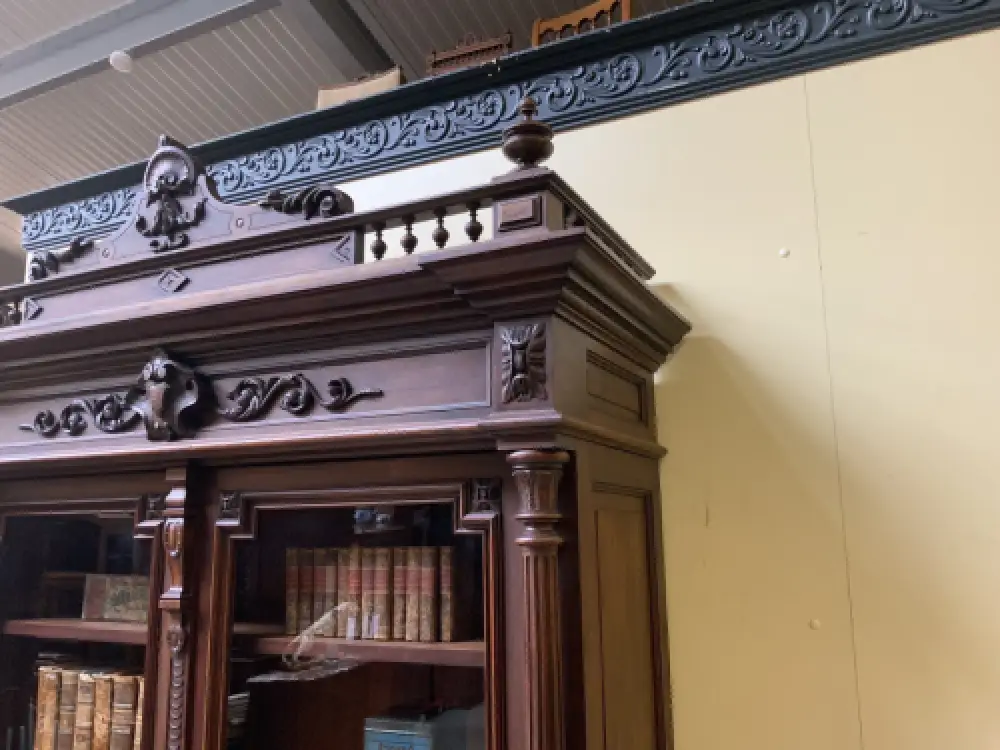 Antiker Jugendstil Geschirrschrank, Vitrine, Bücherschrank - Lieferung möglich! 14