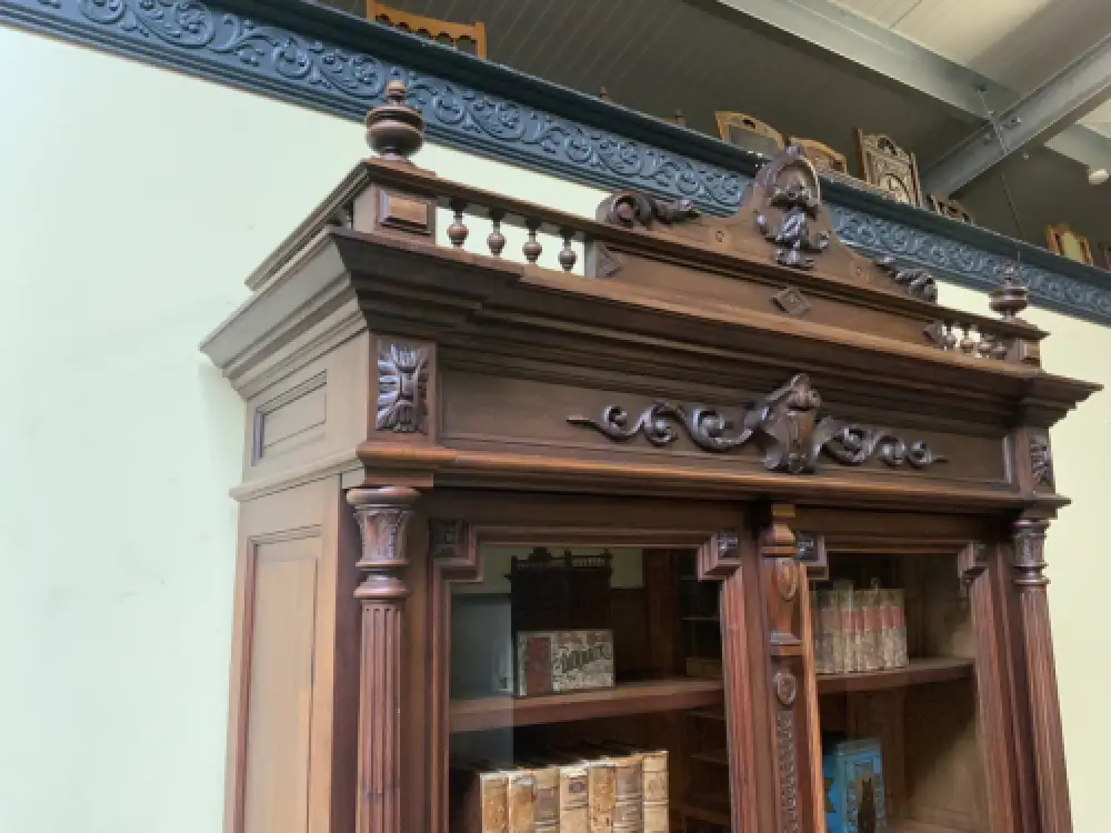 Antiker Jugendstil Geschirrschrank, Vitrine, Bücherschrank - Lieferung möglich! 15