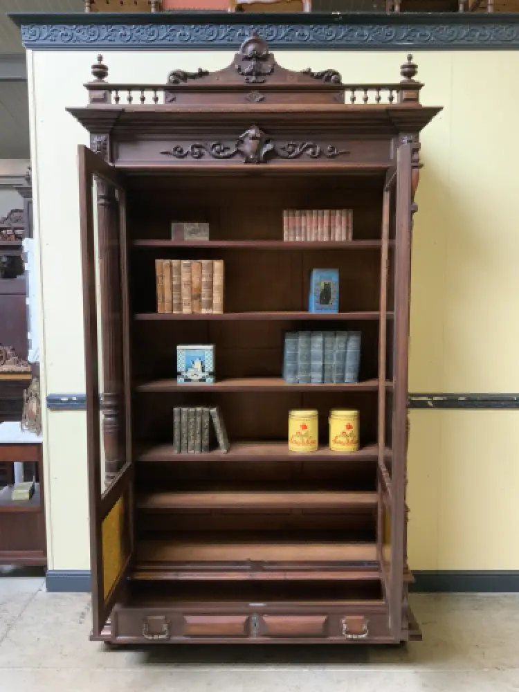 Antiker Jugendstil Geschirrschrank, Vitrine, Bücherschrank - Lieferung möglich! 16