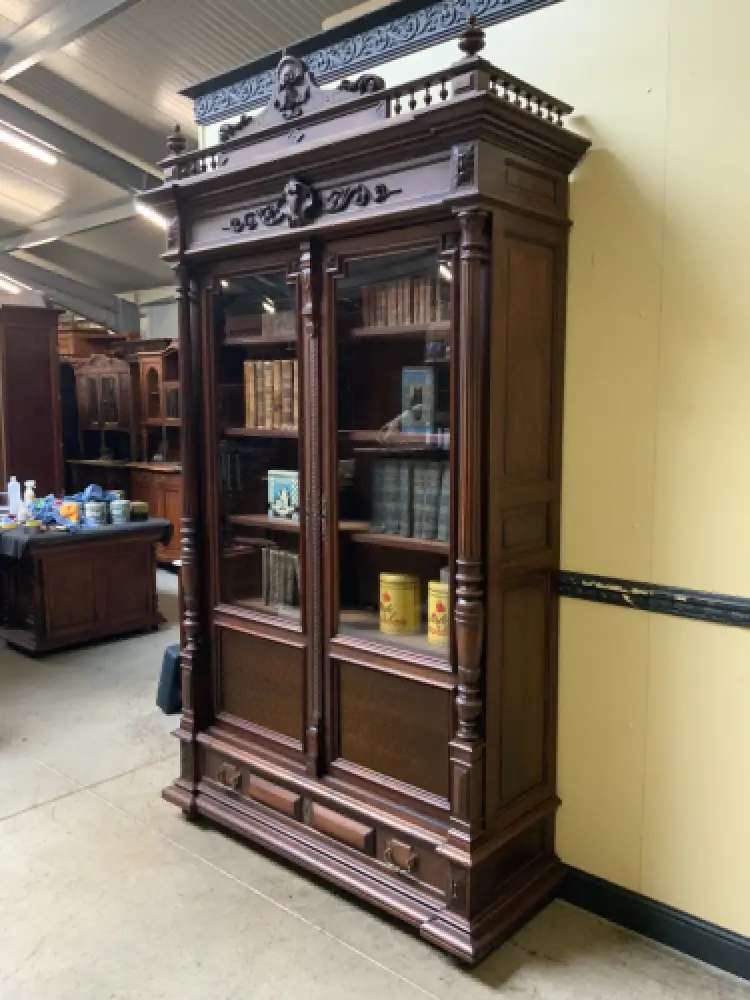 Antiker Jugendstil Geschirrschrank, Vitrine, Bücherschrank - Lieferung möglich! 3