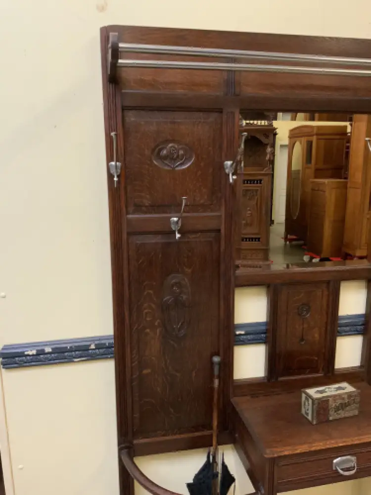 Antike Art Deco Garderobe mit  Schub - Traumhaft - Lieferung möglich! 11