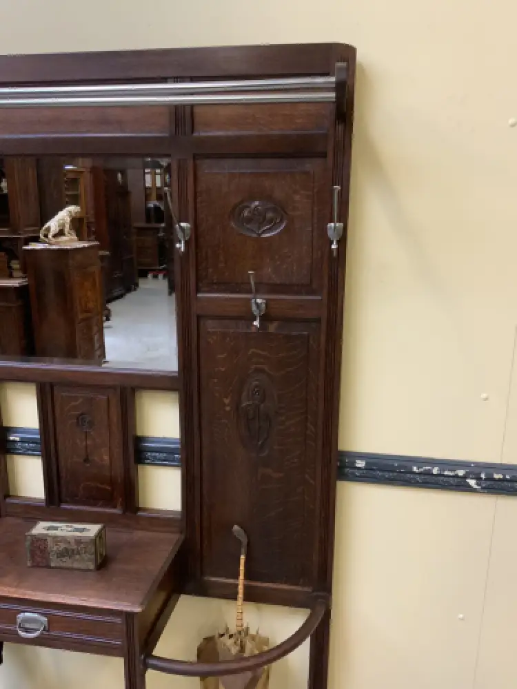 Antike Art Deco Garderobe mit  Schub - Traumhaft - Lieferung möglich! 12