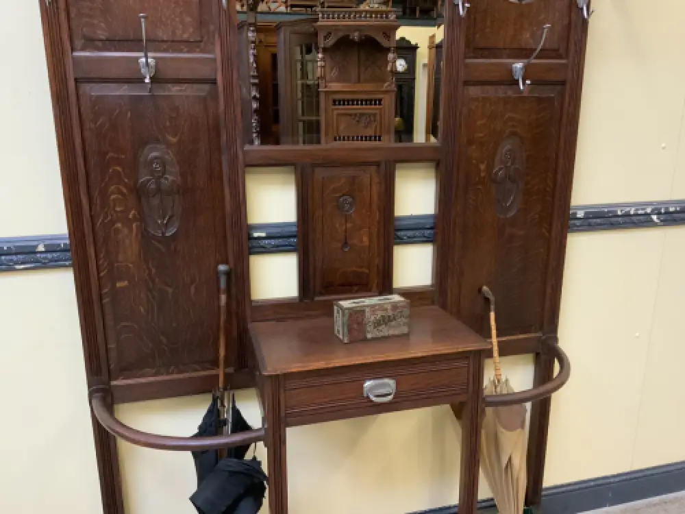 Antike Art Deco Garderobe mit  Schub - Traumhaft - Lieferung möglich! 13