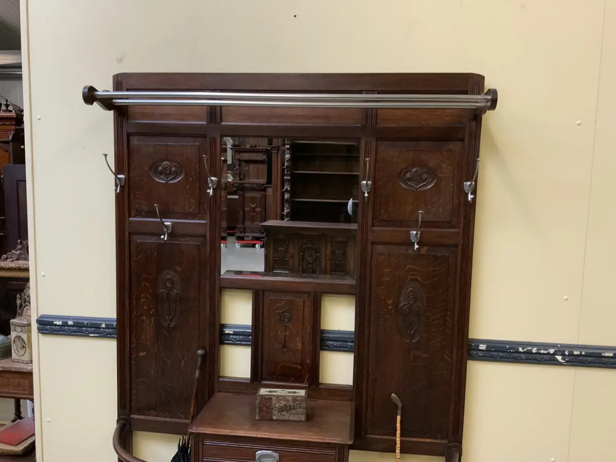 Antike Art Deco Garderobe mit  Schub - Traumhaft - Lieferung möglich! 17