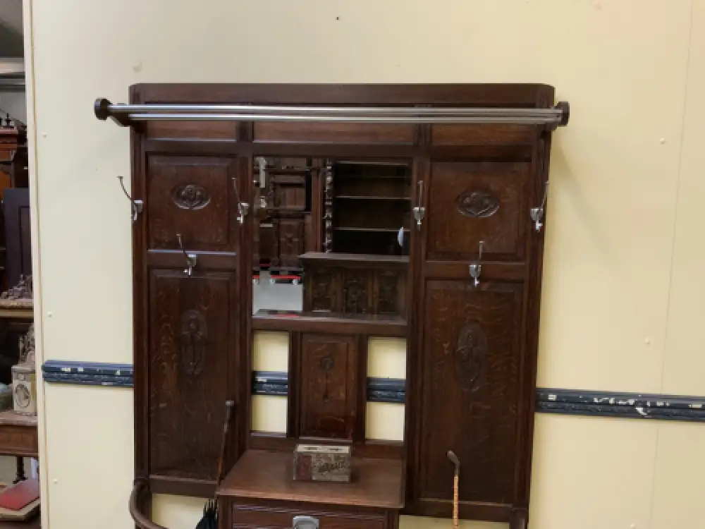 Antike Art Deco Garderobe mit  Schub - Traumhaft - Lieferung möglich! 17