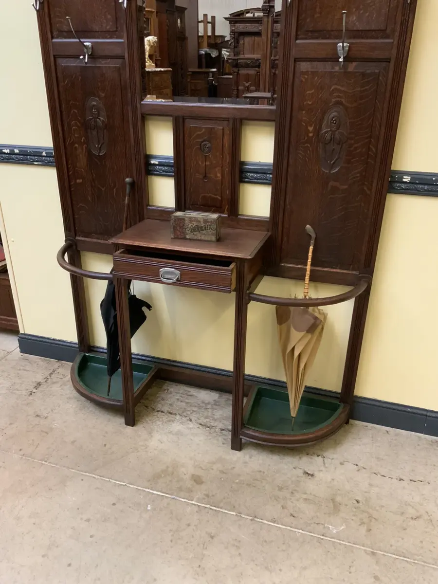 Antike Art Deco Garderobe mit  Schub - Traumhaft - Lieferung möglich! 18