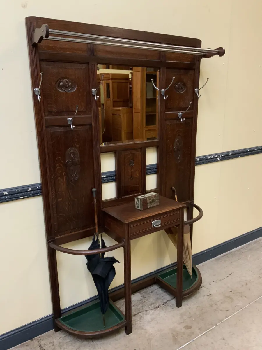 Antike Art Deco Garderobe mit  Schub - Traumhaft - Lieferung möglich! 4