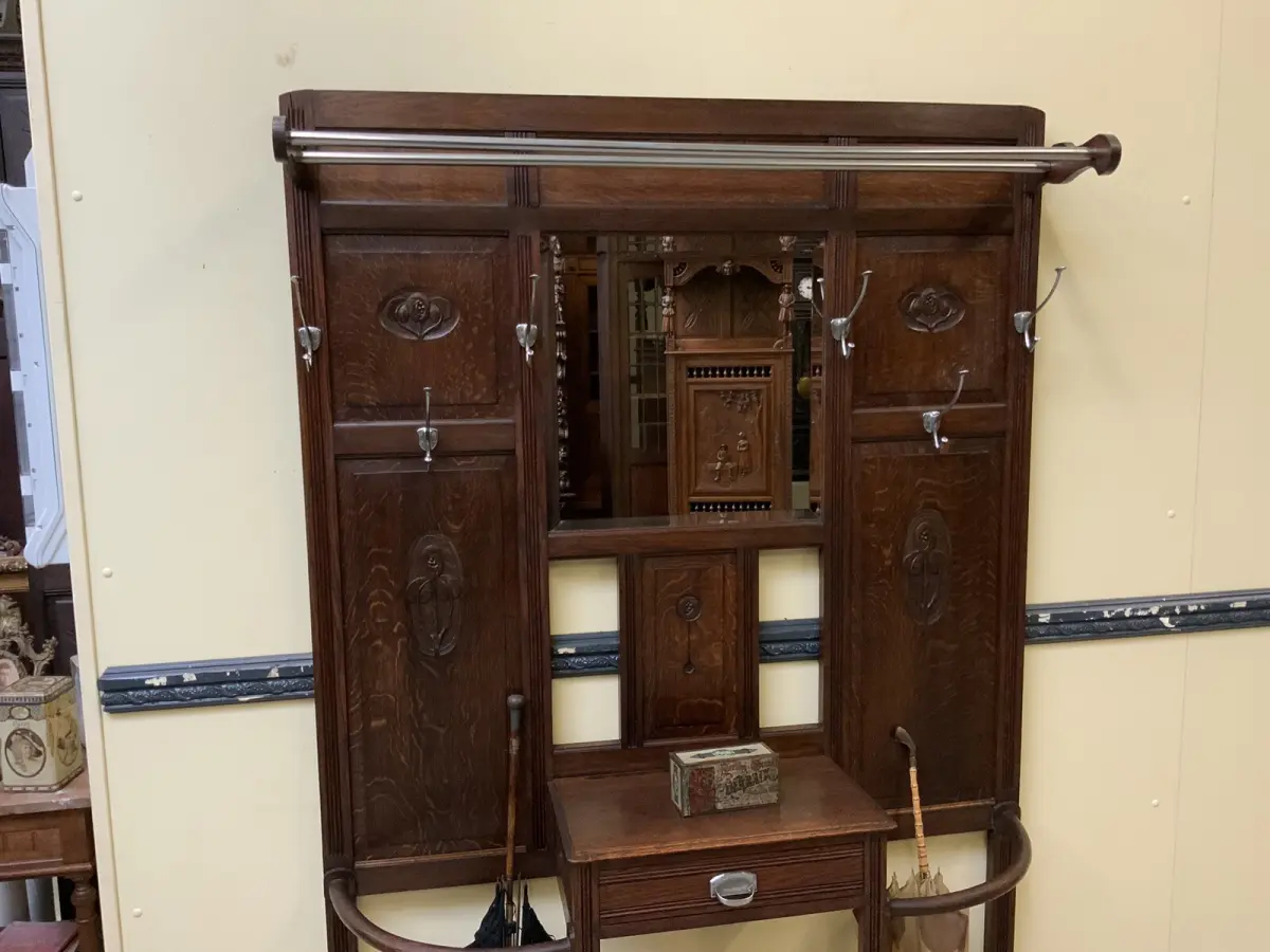 Antike Art Deco Garderobe mit  Schub - Traumhaft - Lieferung möglich! 6