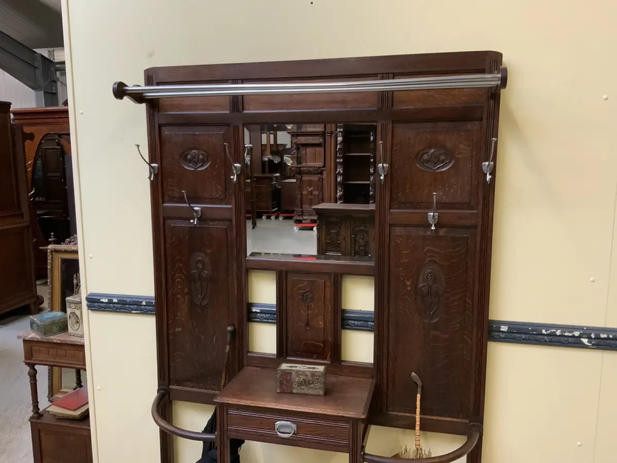 Antike Art Deco Garderobe mit  Schub - Traumhaft - Lieferung möglich! 7