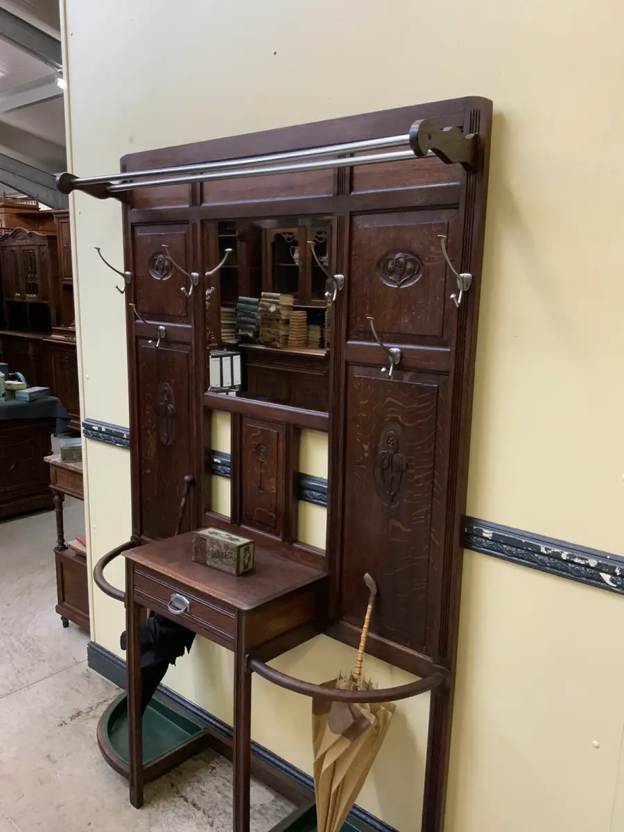 Antike Art Deco Garderobe mit  Schub - Traumhaft - Lieferung möglich! 9