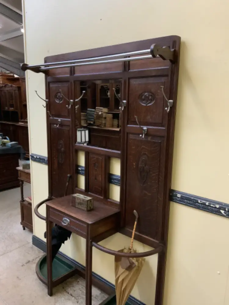 Antike Art Deco Garderobe mit  Schub - Traumhaft - Lieferung möglich! 9