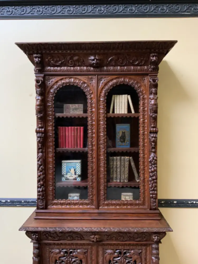 Antike Neorenaissance Vitrine, Bücherschrank  -  Lieferung möglich! 10