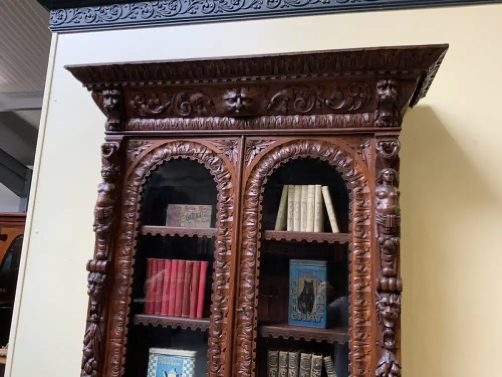 Antike Neorenaissance Vitrine, Bücherschrank  -  Lieferung möglich! 12