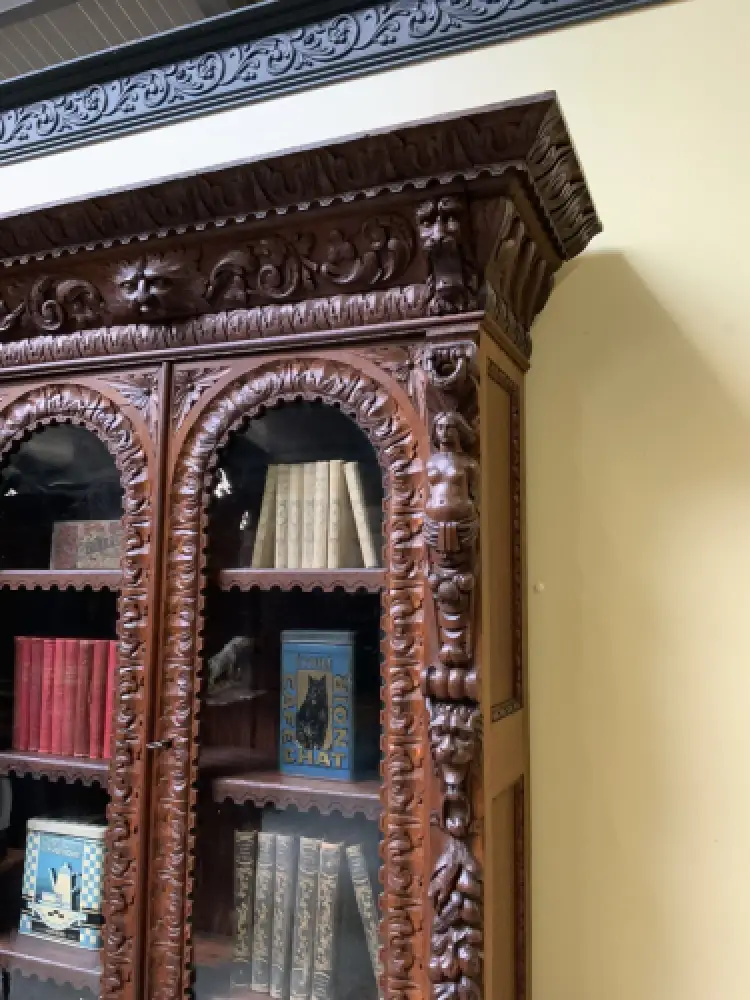 Antike Neorenaissance Vitrine, Bücherschrank  -  Lieferung möglich! 13