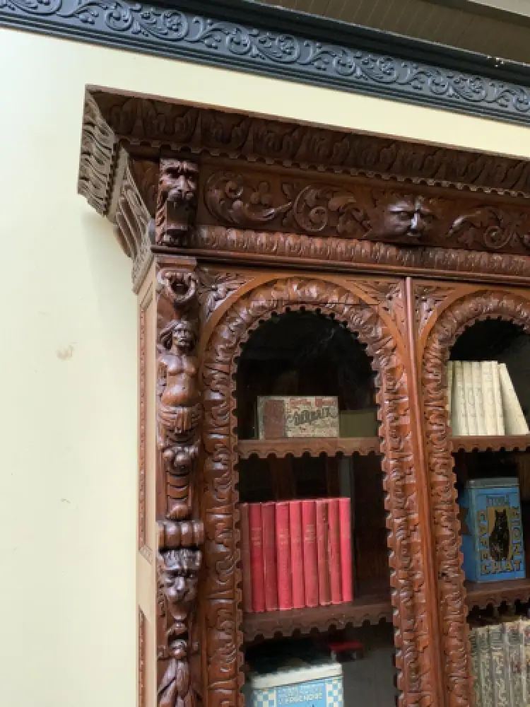 Antike Neorenaissance Vitrine, Bücherschrank  -  Lieferung möglich! 14