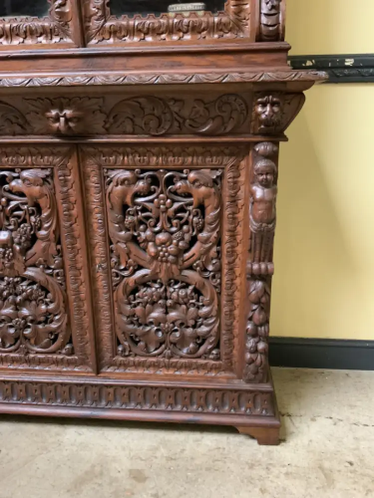 Antike Neorenaissance Vitrine, Bücherschrank  -  Lieferung möglich! 17