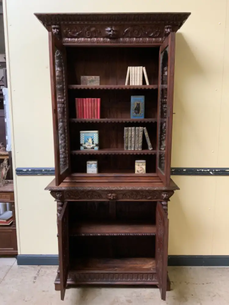 Antike Neorenaissance Vitrine, Bücherschrank  -  Lieferung möglich! 19