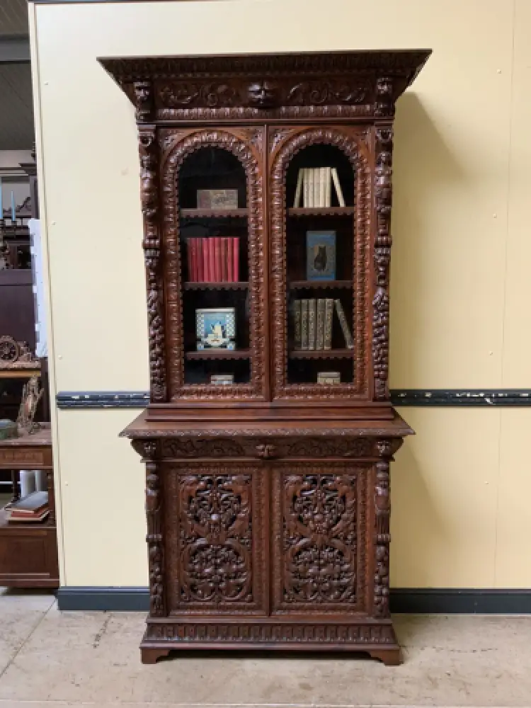 Antike Neorenaissance Vitrine, Bücherschrank  -  Lieferung möglich! 2