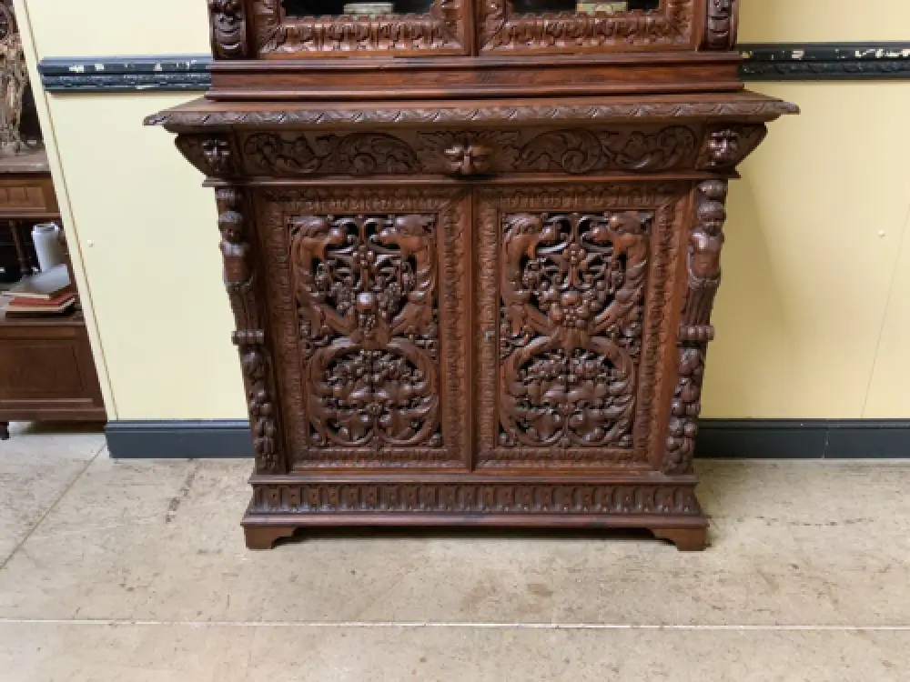 Antike Neorenaissance Vitrine, Bücherschrank  -  Lieferung möglich! 8